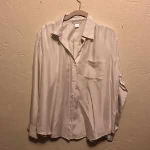 100% Silk Blouse Size 10, White